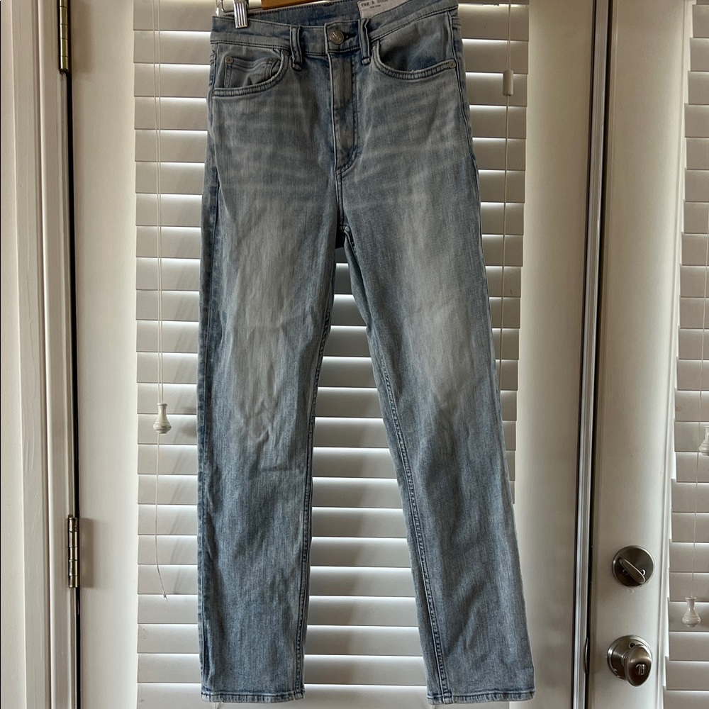 rag & bone Women's Light Blue High Rise Jeans